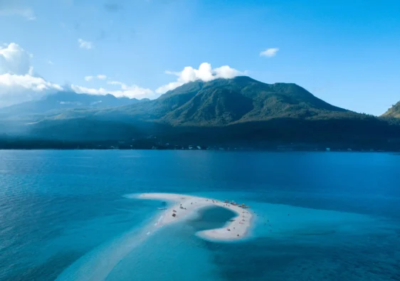 aerial view of camiguin white island